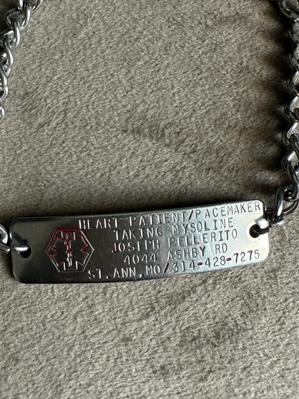 Silver Medical ID Bracelet for Men - Stainless Steel